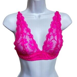 Honeydew Women’s Pink Lace Bralette Adjustable Straps Back Hook Fastening Size S